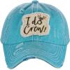 imageCC Womens Distressed Vintage Embroidered Patched Bridal Shower Baseball CapI Do CrewTurquoise