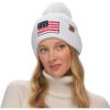 imageCC American Beanie with Iceland Wool Pom for Women Unisex Soft Warm with Iceland Pom Knit Winter Skully HatUsa Flagwhite
