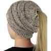 imageCC BeanieTail Cotton Blend All Season Daily Messy High Bun Ponytail Beanie HatConfetti Oatmeal