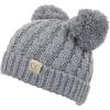 imageCC Exclusives Children Kid Double Pompom Knitted Beanie for Kids Ages 25 KID23KID24KIDS2055Lt Grey Amz