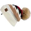 imageCC Exclusives Plush Yarn Pom Beanie hat with Daisy Pattern HAT2093HAT3001HAT4005HAT4009HAT4023Aztec Patternivory