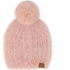 imageCC Faux Fur Pom Beanie for Women  Stretchable Soft Warm Knit Winter Skully Hat with Faux Fur PomRose