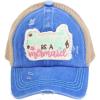 Criss Cross Distressed Always Be a Mermaid Blue Moon