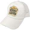 Criss Cross Distressed Bee Happy White