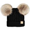 Natural Faux Fur Pom Black