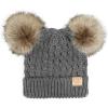 Natural Faux Fur Pom Dark Melange Gray