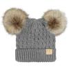 Natural Faux Fur Pom Light Melange Gray