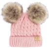 Natural Faux Fur Pom Pale Pink