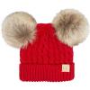 Natural Faux Fur Pom Red