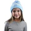 imageCC Kids Childrens Winter Thick Knit Tie Dye Pom Cuff BeanieBaby BlueWhite