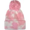 imageCC Kids Childrens Winter Thick Knit Tie Dye Pom Cuff BeanieBaby PinkWhite