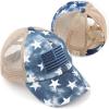 imageCC Kids CrissCross Elastic Band Distressed Star Print Pony Cap for Kids KIDSBT933Navy