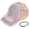 imageCC Kids CrissCross Elastic Band Stone Washed Denim Baseball Pony Cap for Kids KIDSBT1009Purple