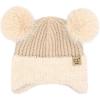 imageCC Kids Ear Flap Fur Pom Beanie for Boys Girls  Comfortable Soft Warm Children Youth Knit Skully Hat with Faux Fur PomDouble Pom  Beige