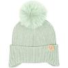 imageCC Kids Ear Flap Fur Pom Beanie for Boys Girls  Comfortable Soft Warm Children Youth Knit Skully Hat with Faux Fur PomSingle Pom  Sage