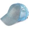 imageCC Kids Ponytail Caps Messy Buns Trucker Plain Baseball Cap BT6KIDSLt Blue