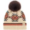 imageCC Kids Southwest Pattern Fur Pom Beanie for Boys Girls  Comfortable Soft Warm Children Youth Knit Skully Hat with Faux PomBeige