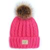 Cable Knit Faux Fur  New Candy Pink