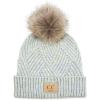 Criss Cross Faux Fur  Pastel Blue Mix