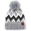 imageCC Multi Blend Pom Soft Fuzzy Lined Thick Knit Cuff Beanie HatAztec Light Melange Gray