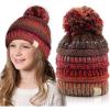 imageCC Multi Color Knit Children Beanie Skull Kids Hat with PomRust Multi