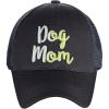 imageCC Ponycap Color Changing 3D Embroidered Quote Adjustable Trucker Baseball CapDog Mom  Dark Gray