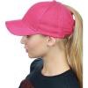 imageCC Ponycap Messy High Bun Ponytail Adjustable Cotton Baseball Cap HatHot Pink
