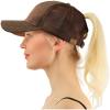 imageCC Ponytail Messy Buns Trucker Ponycaps Plain Baseball Visor Cap Dad Hat Glitter Bronze