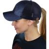 imageCC Ponytail Messy Buns Trucker Ponycaps Plain Baseball Visor Cap Dad Hat Glitter Navy