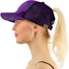 imageCC Ponytail Messy Buns Trucker Ponycaps Plain Baseball Visor Cap Dad Hat Glitter Purple