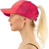 imageCC Ponytail Messy Buns Trucker Ponycaps Plain Baseball Visor Cap Dad Hat Hot Pink