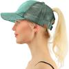 imageCC Ponytail Messy Buns Trucker Ponycaps Plain Glitter Mint Size One Size