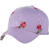 imageCC Poplin Pinstripe Print Embroidered Flower Adjustable Baseball Cap Purple
