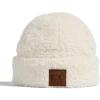 imageCC Sherpa Cuff Beanie Hat Suede Logo and Sherpa Mitten Gloves HAT008MT008Ivorybeanie