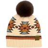 imageCC Southwest Pattern Pom Beanie for WomenAztecbeige