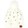 imageCC Star Stud Fur Pom Beanie for Women  Recycled Yarn Stretchable Soft Warm Knit Winter Skully Hat with Faux Fur PomStar Studivory