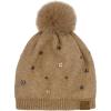 imageCC Star Stud Fur Pom Beanie for Women  Recycled Yarn Stretchable Soft Warm Knit Winter Skully Hat with Faux Fur PomStar Studtaupe