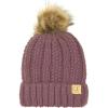 imageCC Toddler Sherpa Fuzzy Lining Baby Beanie Hat for Kid Chunky Knitted with Pom Pom for Boys Girls Ages 25 YearsViolet