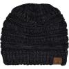imageCC Trendy Warm Chunky Soft Stretch Cable Knit Beanie2 Tone BlackCharcoal