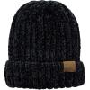 imageCC Unisex Chenille Soft Warm Stretchy Thick Cuffed Knit Beanie Cap HatBlack
