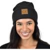 imageCC Unisex Soft Warm Acrylic Knit Cuffed Recycled Yarn BeanieBlack