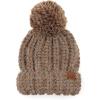 imageCC Unisex Warm Soft Knit Pom Beanie HatFuzzy Cable Knit Taupe Mix