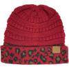 imageCC Winter Fall Trendy Chunky Stretchy Cable Knit Beanie HatLeopard Burgundy