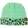 imageCC Winter Fall Trendy Chunky Stretchy Cable Knit Beanie HatLeopard Mint