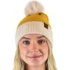 imageCC Winter Solid Dual Color Ribbed Knit Pom Cuff Beanie HatMustard