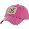 imageCC Womens Distressed Vintage Embroidered Patched Bridal Shower Baseball CapI Do CrewHot Pink