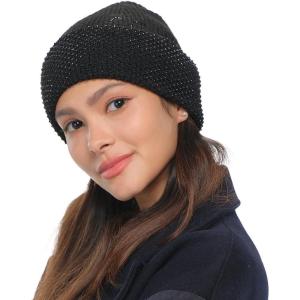 imageCC American Flag Rhinestone Beanie for Women Unisex  Sustainable Recycled Yarn Stretchable Soft Warm Knit Winter Skully HatRhinestone Netblack