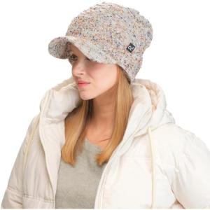 imageCC Beanie Fuzzy Fleece Lining Warm Oversized Chunky Soft Stretchy Ribbed Slouchy Knit Hat with Visor BrimOatmeal