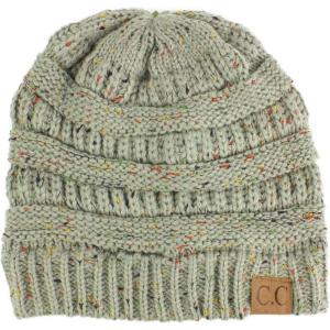 imageCC Classic Winter Fall Trendy Chunky Stretchy Cable Knit Beanie HatConfetti Natural Gray