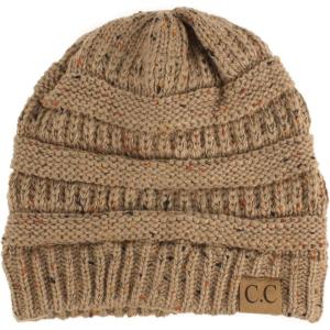 imageCC Classic Winter Fall Trendy Chunky Stretchy Cable Knit Beanie HatConfetti Taupe